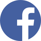 Blue circle with a white lowercase 'f' in the center, representing the Facebook logo, often found in website footers.