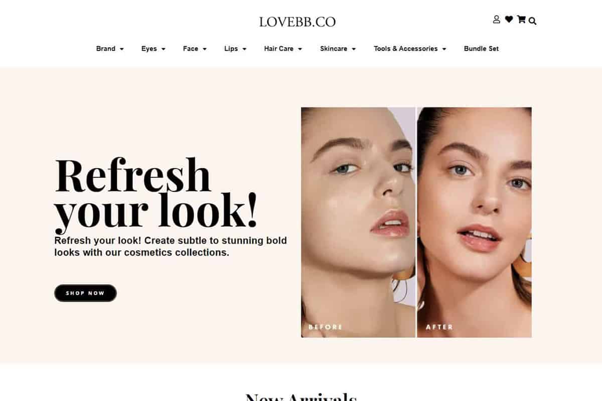 Online cosmetics store banner image