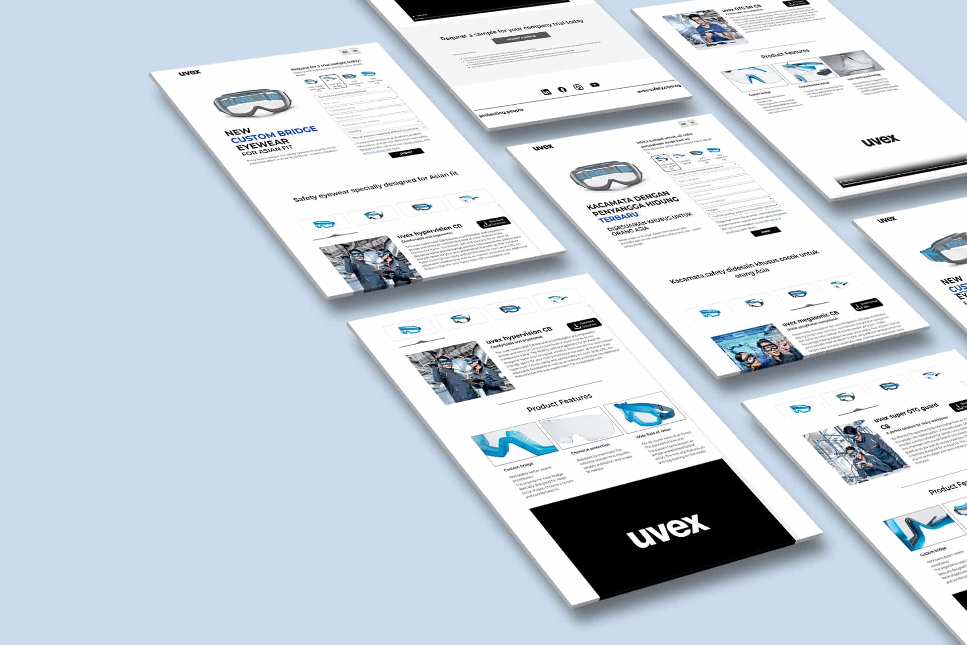A set of web pages for a business, created using WordPress for efficient web development and with a focus on landing page creation.